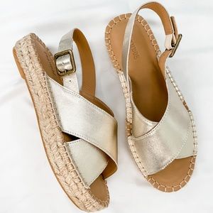 Soludos Gold Espadrilles Size 6